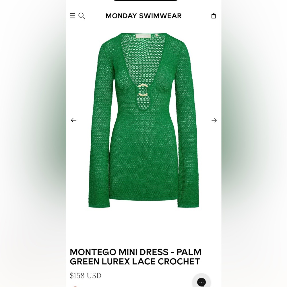 Monday Swimwear Palm Green Lace Crochet Dress